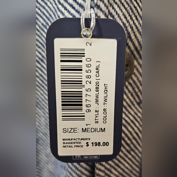 Johnnie O Carl Stretch Flannel Lodge Shirt Men's Size Medium - Picture 10 of 13